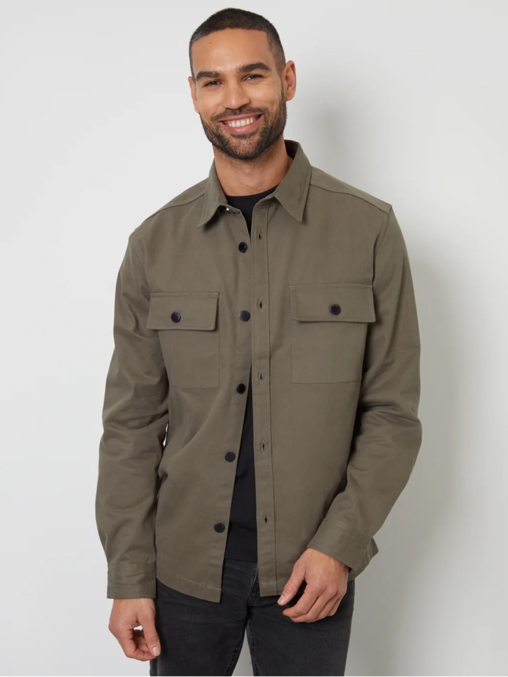 Threadbare Men's Olive Military Field Shacket